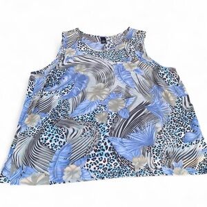 Blue and Gray Animal Print Women's Top